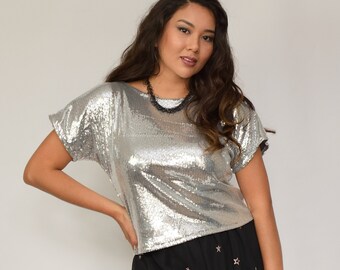 black and silver sparkly top