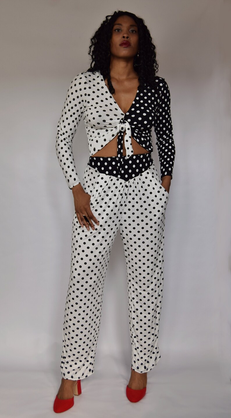 Black and white spotty jumpsuit Clearance