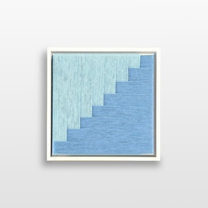 Arte de hilo tejido a mano enmarcado, colgante de pared, decoración de pared para el hogar, pintura abstracta con hilo envuelto, decoración acogedora para el dormitorio, arte de fibra texturizada