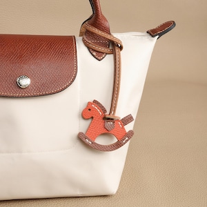 Leather Horse Bag Charm Handcrafted Handbags Rocking Pony Pattern Purse Keychain Gifts For Her/Him/Friends/colleagues Style B