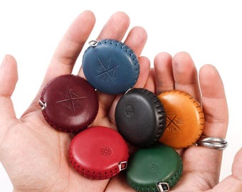 Retractable Measuring Tape Handmade Leather Sewing Multi Color Genuine Measuring Tools Tape Measure with Locking and Retract