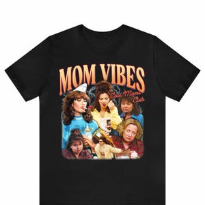 Maglietta &quot;Mamma con vibrazioni anni &#39;90&quot;, maglietta divertente sulla vita da mamma, maglietta alla moda per mamme divertenti, magliette retrò per mamme, regalo per la festa della mamma, regali fantastici per mamme, regalo per la mamma