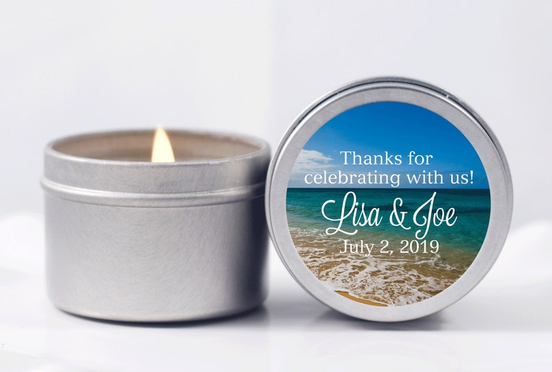 12 Beach Wedding Candles Wedding Favors Custom Wedding Etsy