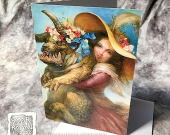 Summer Beauty (Greeting Card) - monster, pets, ugly dog, flowers, birthday card