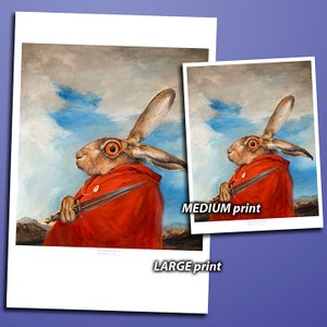 The March Hare print Ides of March, Crazy Rabbit, Bunny Eyes, Artwork image 2