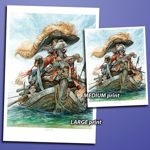 Captain Cur print pirate art storytelling fantasy dog fox animal artwork boat image 2