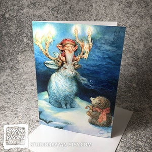 Old Man of Winter (Greeting Card) - rabbit, winter, fairy tale holiday, Christmas, gift card