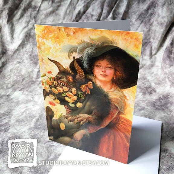 Chrysanthemums (Greeting Card) - monster, pets, ugly dog, flowers, birthday card