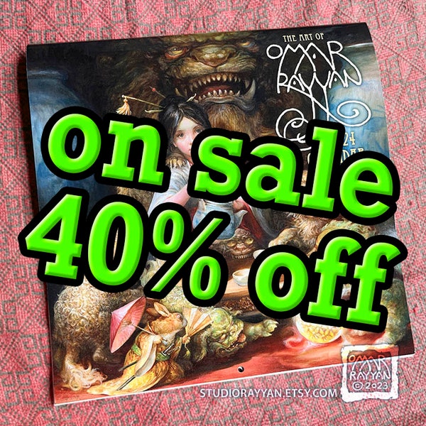 2024 Wall Calendar - The Art of Omar Rayyan, illustration, fantasy art, office decor, unique gift
