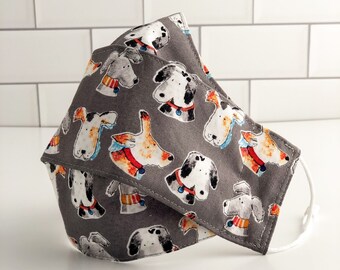 Handmade, Reusable, made to order, FACE MASK, Washable, 100% cotton, 2 Layer Mask, Adjustable, Comfortable, puppies, dogs