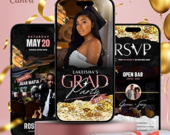 Sjabloon afstuderen partij, afstuderen klasse van 2025, College afstuderen sjabloon, foto afstuderen uitnodiging, sjabloon afstuderen diner
