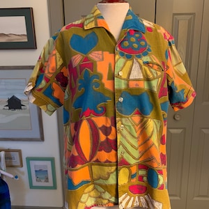 California Made Creation by Duke of Hollywood Vintage Aloha Shirt Size L