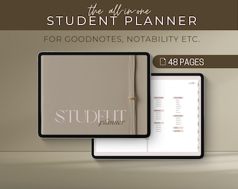 Hyperlinked Student Digital Planner: Academic Goal Tracker (Digital Download)