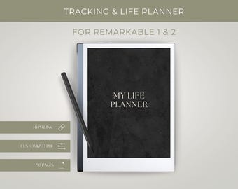 ReMarkable 2: Planificador de vida, rastreador de hábitos, diario con hipervínculos (descarga digital)