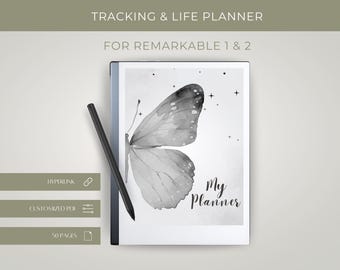 Planificador ReMarkable 2, Rastreador de Hábitos y Vida (PDF Digital)