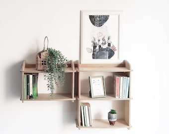 C1 - Floating Wall Cabinet Single Box | Modular Plywood Display Unit | Modern Cube Storage for Home Office | Birch Plywood NLC System