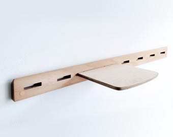 S24 - Minimalist Floating Shelf | Modern Wall Mounted Wooden Shelf | Adjustable Display Shelving for NLC System | Small Space Organizer