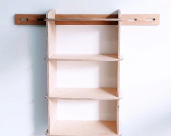 C3 - Floating Wall Cabinet 3-Section | Modular Plywood Display Unit | Modern Cube Storage for Books & Plants | NLC System Furniture