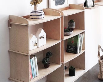C2 - Floating Wall Cabinet Single Box | Modular Plywood Display Unit | Modern Cube Storage for Home Office | Birch Plywood NLC System