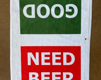 Funny Golf Towel - 'Need Beer' Design, Perfect for Washing Golf Balls, Durable and Absorbent Golf Accessories, Great Gift for Golfers
