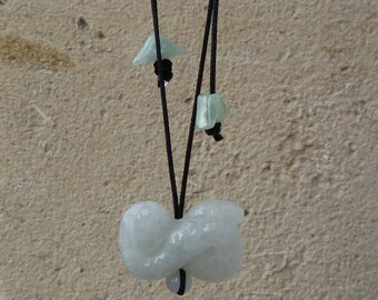 Necklace, chinese zodiac, snake, jade, jadeite: Important, French vat is included,20% off for US, australian and canadian buyers