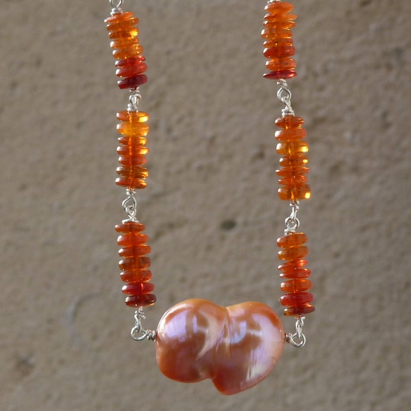 COLLIER DE PERLES d'opale mexicaine naturelle de 6 à 9 mm, perles