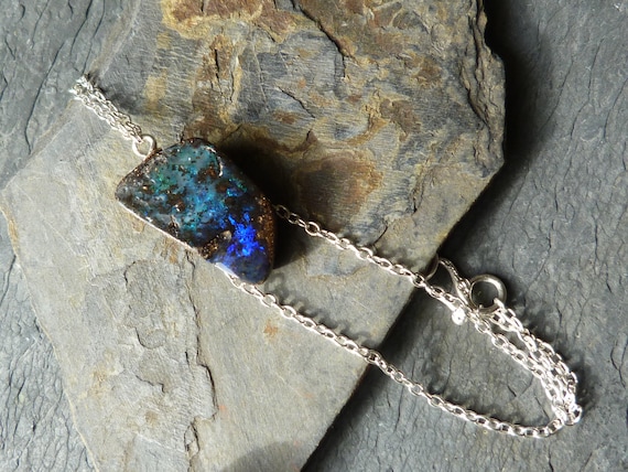 Silver bracelet, 1 boulder opal,: IMPORTANT, French vat is included off 20% for US, UK and canadian buyers