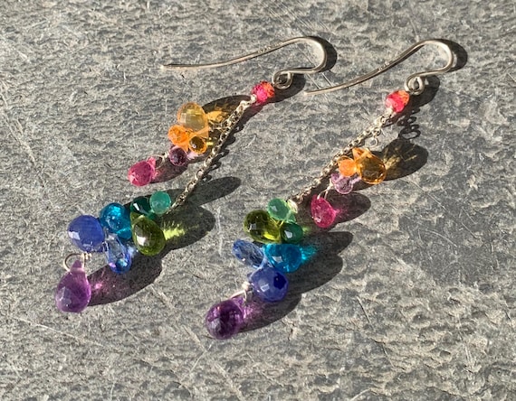 Earrings, precious stones, silver: IMPORTANT, French vat is included, 20% off for US, UK, australian and canadian buyers