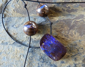 Necklace, australian boulder opals;I MPORTANT,French vat is included,20% off for US, UK, australian and canadian buyers