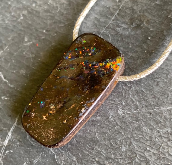 Silver necklace/pendant, 1 boulder opal: Important, french vat is included,20% off for US,australian and canadian buyers