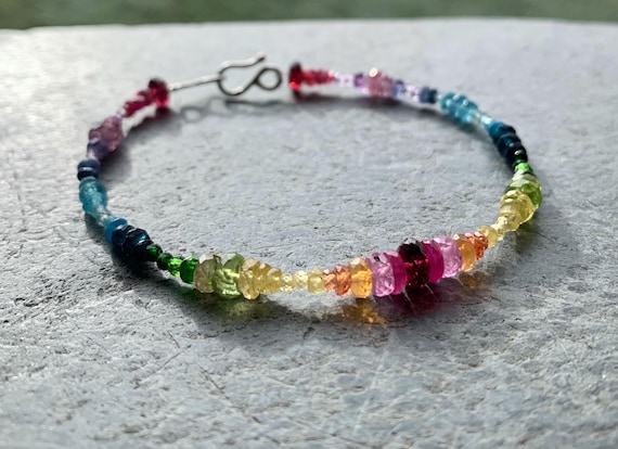 Bracelet, precious stones, 925 silver: IMPORTANT, French vat is included,off 20% for US, UK, australian and canadian buyers