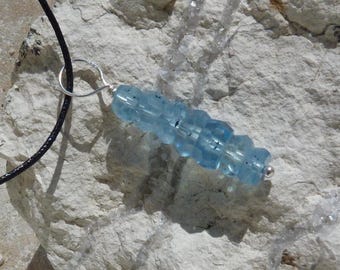 Silver pendant with aqua marines: IMPORTANT,French vat is included,off 20% for US, australian and canadian buyers