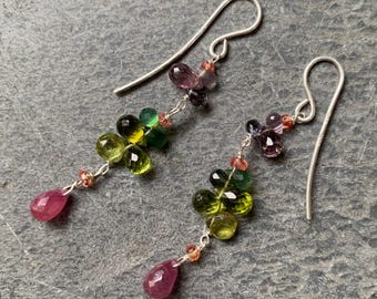 Earrings, precious stones, silver: IMPORTANT, French vat is included, 20% off for US, UK, australian and canadian buyers