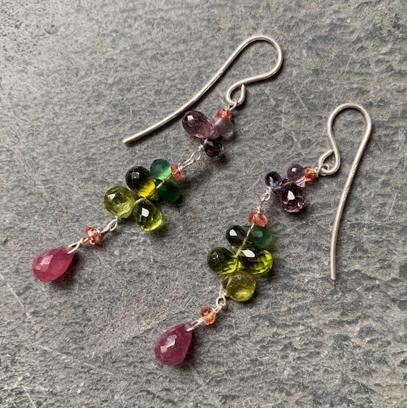 Earrings, precious stones, silver: IMPORTANT, French vat is included, 20% off for US, UK, australian and canadian buyers