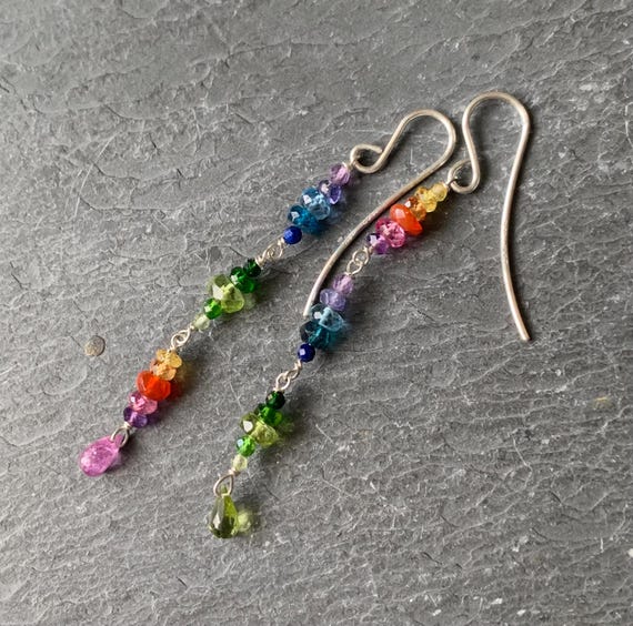 Earrings, precious stones, silver: IMPORTANT, French vat is included, 20% off for US, UK, australian and canadian buyers