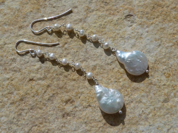Silver earrings, freshwater pearls and keishi pearls:IMPORTANT,French vat is included, 20% off for australian and canadian buyers