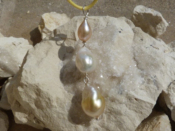 Silver pendant, fresh water pearl, gold pearl:I MPORTANT,French vat is included, 20% off for US,australian,canadian buyers