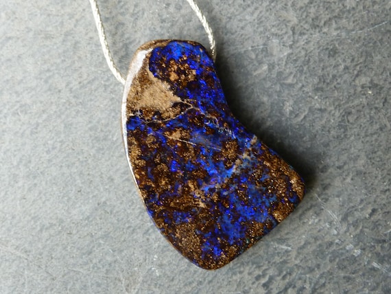 Silver necklace/pendant,1 big boulder opal from Australia: Important, french vat is included,20% off for US,australian and canadian buyers