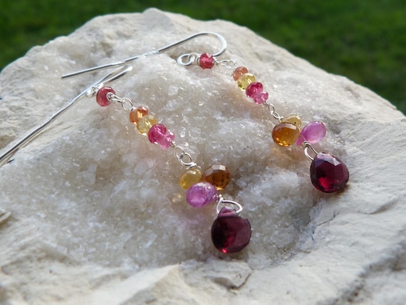 Silver earrings, precious stones; IMPORTANT, French vat is included,20% off for US, australian and canadian buyers