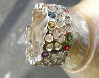 Only on order, silverring with sapphire, tanzanite, peridot, rubis: IMPORTANT,French vat is included, 20% off for US,UK and canadian buyers