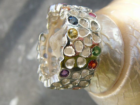 Only on order, silverring with sapphire, tanzanite, peridot, rubis: IMPORTANT,French vat is included, 20% off for US,UK and canadian buyers