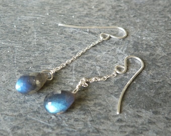 Silver earrings with  labradorites: IMPORTANT, French vat is included, 20% off for US, UK, australian and canadian buyers