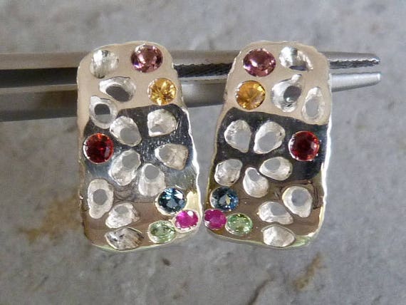 Only on order: Silverearrings, 12  prescious stones, IMPORTANT, French vat is included,off 20% for US and canadian buyers
