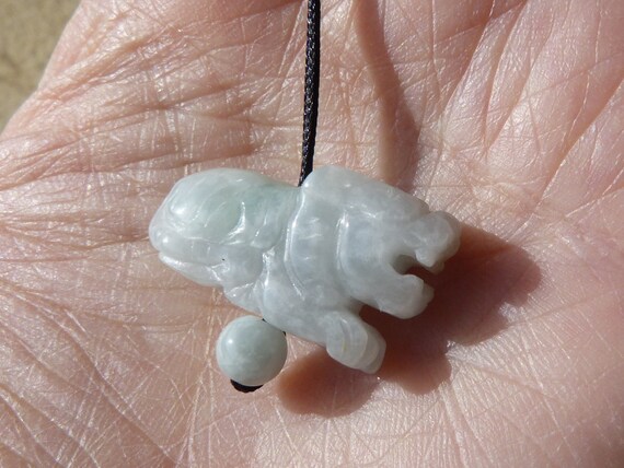 Collier Lapin En Jade Vert Zodiac Chinois - Pendentif Jadéite Sur Cordon Réglable, Argent 925, Neuf
