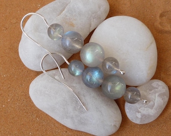 Silver earrings with labradorites: IMPORTANT, French vat is included, 20% off for US, UK, australian and canadian buyers