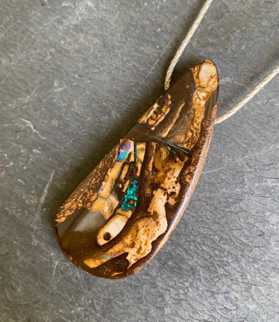Silver necklace/pendant,1 big boulder opal from Australia: Important, french vat is included,20% off for US,australian and canadian buyers