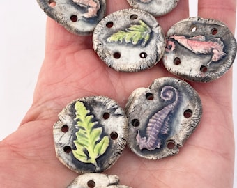 Lot of 7 Rustic Charms, Primitive Stoneware