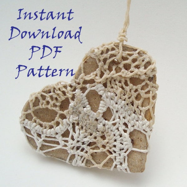 PDF How-To Pattern Instruction, Lacy Heart Necklace, Textile Weaving, Instant Download, Woven Jewelry, DIY, Valentine, Personalized Necklace