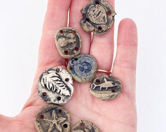 Lot of 7 Rustic Charms, Primitive Stoneware