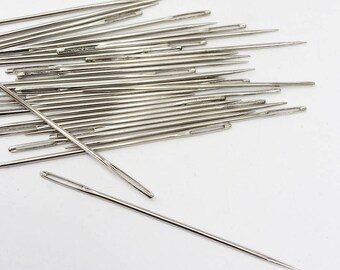 Lot 10 20 50 Long Sharp Sewing Needles, Large Eyed Yarn Darner, Embroidery, Pine Needle Basketry Needle, Teacher's Supply, Sharp Points